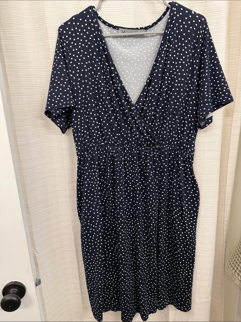 Michelle Mae blue white polka dot dress 1XL GUC